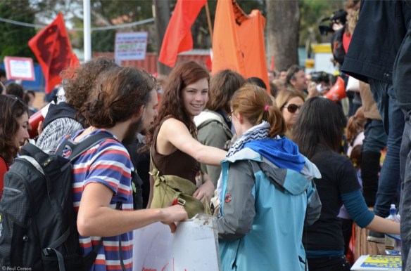 Protesters outside the Villawood Immigration Detention Centre.