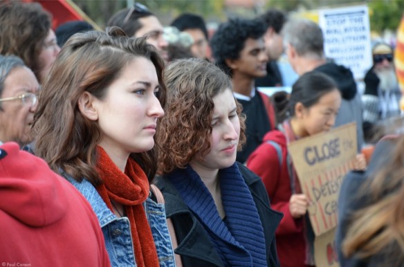 Protesters outside the Villawood Immigration Detention Centre.